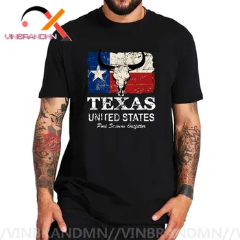 Derliaus JAV Valstijos Teksaso Vėliavos Vyrų marškinėliai Basic Retro Vasaros Stiliaus trumpomis Rankovėmis Medvilnės O-kaklo marškinėliai Pigūs Karšto Pardavimo Didmeninės