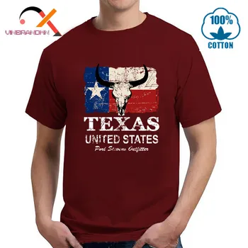 Derliaus JAV Valstijos Teksaso Vėliavos Vyrų marškinėliai Basic Retro Vasaros Stiliaus trumpomis Rankovėmis Medvilnės O-kaklo marškinėliai Pigūs Karšto Pardavimo Didmeninės