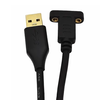 1pc USB 3.0 A Male Į USB-C 3.1 C Tipo Moterų Varžtas Panel Mount Duomenų Adapterio Kabelį 20cm Aukso