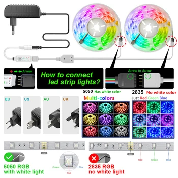 Tuya Smart LED Juostelės Žibintai, WiFi RGB LED Šviesos Juostelės 12V RGB 5050 Dirbti su Alexa, Google 