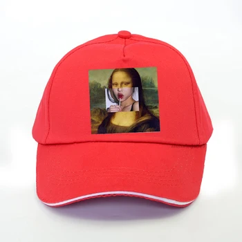 Mona Lisa Moterų klaidingą beisbolo kepuraitę asmenybės Harajuku pop mados vyrų vasaros 