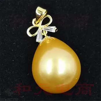 15-18mm Didžiulis Baroko Shell Perlų, Aukso Pakabukas Drugelis formos 18k Pobūdžio Aurora Šalies ašaros aukso Įtaigus Dangler AAA