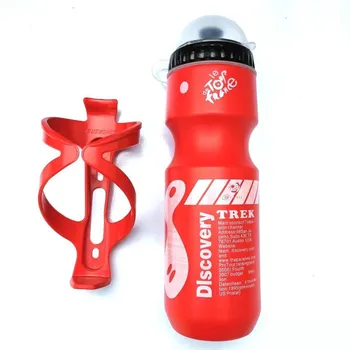 750ML MTB Dviratį Dviračiu Vandens Butelis + Butelio Laikiklis Lauko Sporto Plastikiniai Nešiojami Virdulys Vandens Butelis su Dulkių Dangtelį