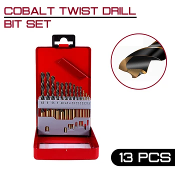 13pcs HSS 1.5-6.5 mm Kobalto Twist Drill Bit Nustatyti Metalo elektrinių Įrankių Priedai Grąžtas Įrankis