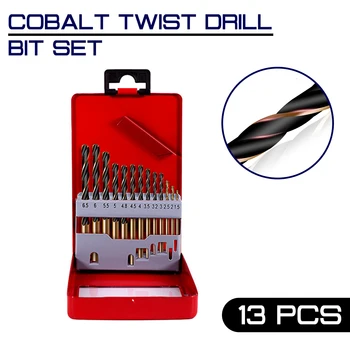 13pcs HSS 1.5-6.5 mm Kobalto Twist Drill Bit Nustatyti Metalo elektrinių Įrankių Priedai Grąžtas Įrankis