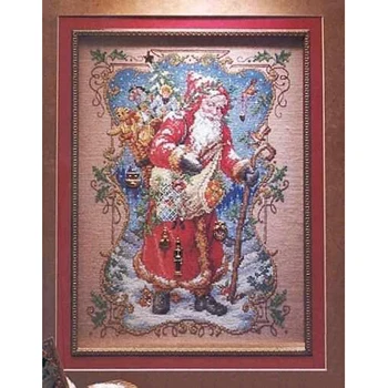 Aukso Kolekcija Gražių Skaičiuojami Kryželiu Rinkinys Santa Claus gaunate dovanų Kalėdų Snieguotas naktį Nemokamas Pristatymas