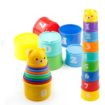 8PCS Kūdikių Žaislai, Raidės, Galvosūkiai Anksti Duomenys Kamino Foldind Taurės Bokštas Vaikams nuo 6 Mėnesių+ Švietimo Žaislas Žvalgybos Žaidimai