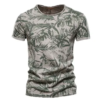2021 Havajų Stiliaus Viršaus Medvilnės Marškinėliai Vyrams, O-kaklo Spausdinti Marškinėliai Vyrams, Atsitiktinis Vyrų Drabužių Vasaros Aukštos Kokybės vyriški T Shirts