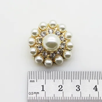 LKERAN 10Pc 4mm dirbtiniais dramblio kaulo Pearl kalnų krištolas Mygtuką 26mm Lydinio Šerdies mygtuką Vestuvių Dekoravimas Crystal 