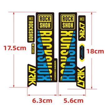 Karšto 2018 LYRIK ROCK-SHOX MTB Šakutės Lipdukas už Kalnų Dviračių Rock-shox Dviračio Priekinės Šakės PVC Decal18cm*12cm