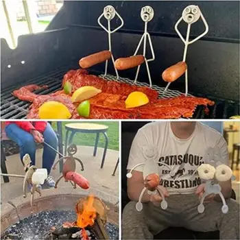 Plieno Hot Dog/Marshmallow Skrudintuvai, Naujovė, Moterims, Vyrams, Formos, Nerūdijančio Plieno, Stovykloje Gaisro Skrudinant Stick, Juokingi Metalo Amatų Barbecu