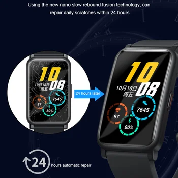Lenktas Aišku, Minkštas Pluošto Apsaugines Stiklo Huawei Žiūrėti Tilptų Smartwatch Viso Ekrano Apsaugos Plėvelė Padengti Priedai