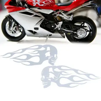 60% Dropshipping!! 2vnt Universalus Motociklas Motociklas Dujų Bakas Kaukolė Liepsna Lipdukai Lipdukas Dekoras