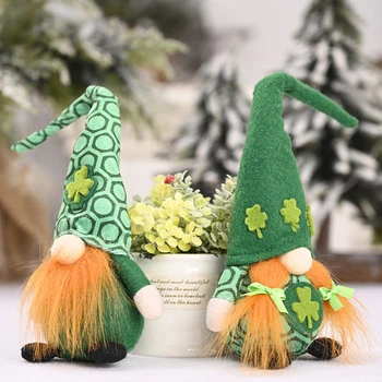 Gnome Pliušinis Lėlės St. Patrick ' s Day Beveidis Žalia Dobilų Nykštukai Lėlės Airijos Dieną Šalis Dekoro Šventojo Patriko Dienos Dovanos Vaikams