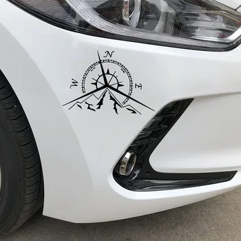 Mados Kūrybos Kalnai Jūrmylių Kompasas Naršyti Auto Dekoras PVC Atspindintis Automobilių Lipdukas Priedai nuo Saulės atspari Vandeniui
