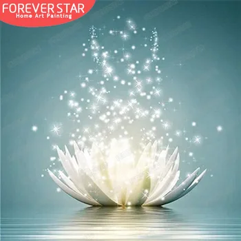 Foreverstar 5d Diamond Tapyba Visą Gręžimo Aikštėje Gėlių Diamond Siuvinėjimo Kryželiu Lotus Cirkonio Mozaikos Decortion