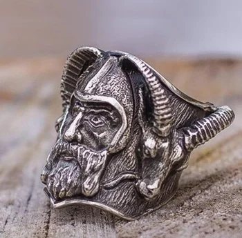 Vyrai Retro Mados Viking Žiedas Ožkos Galva Odin Mados Amuletas Žiedas Papuošalai Dovana