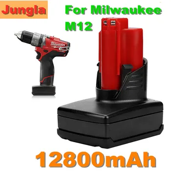 Didelės Talpos Baterija, Įrankiai Milwaukee M12 12v 12800mah Li-ion elektrinių Įrankių Pakeitimas Baterija Atsargine Baterija L10