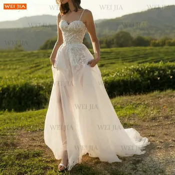 Bohemijos Šalies Vestuvių Suknelė Iki 2021 M. Nėrinių Kaimo Boho Chalatas De Mariée 