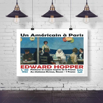 Edward Hopper Dailės Galerija Parodos Plakatas 1963 M. Paryžiaus Soir Bleu