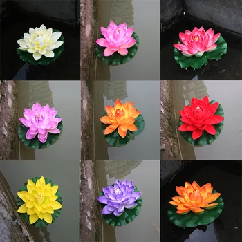 Dirbtinis Plūduriuojantis Gėlių Tvenkinys Bakas Augalų Ornamentais Gražaus Namo, Sodo Tvenkinys, Apdailos Lotus / 1Pcs lotus lapų Vandens Lelija