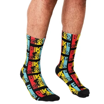 2021 Juokinga vyriškos kojinės Muzikos simboliai Pastaba Modelis Atspausdintas hip-hop Vyrai Laimingas Kojinės mielas berniukai gatvės stiliaus Crazy Kojinės vyrams