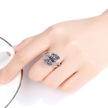 Mados Violetinė Crystal Žiedai Moterų Moterų Klasikinis Piršto Žiedas Papuošalai Ponios Vestuvės Juvelyrika Dovanos