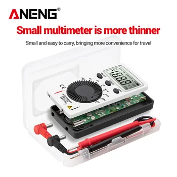ANENG AN101 Mini Multimetras 1999 Skaičiuoja DC/AC Įtampos Srovės Automatinis Matuoklis Kišenėje Voltmeter Ammeter Testeris su Bandymų Veda