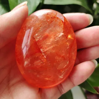 Aukštos kokybės, Natūralus akmuo Raudona Hematoid kvarco Kristalo palmių Namų puošybai Medituoti ir chakra gijimą, kristalai
