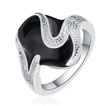 Karšto Pardavimo Sidabro padengtą vestuvinį žiedą, Elipsės formos akmens anel feminino papuošalų SMTR667