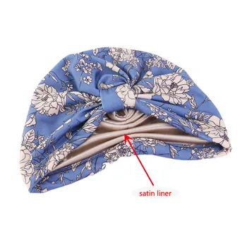 Moterų Chemo Bžūp Vėžio Skrybėlę Gėlių Spausdinti Musulmonų Plaukų Skara Galvos Turbaną Wrap Padengti Skullies & Beanies