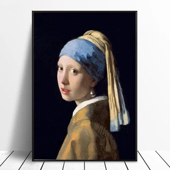 Šiuolaikinės Žinomų Tapybos Mergina Su Perlo Johannes Vermeer Drobė Paveikslų, Klasikinio Pav Plakatai Ir Spausdina Plakatas Namų Dekoro