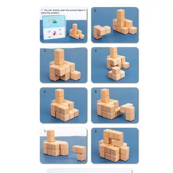 3D Loginis Mąstymas Medienos Blokai Krovimas Žaidimas Kūrybos Švietimo Žaislas Pažinimo Mokymosi Pagalbos Priemonė Bamblys Vaikas