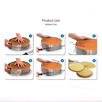 6-12inch Reguliuojamas Sluoksniuotas Pyragas Slicer Pelėsių Cutter Tortas Apvalios Formos Duonos Tortas Slicer Pelėsių Putėsiai Virtuvės Įrankiai iš nerūdijančio plieno