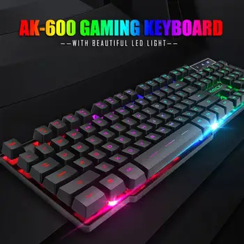 IMICE AK-600 Laidinio Žaidimų Klaviatūra, Mechaninė Apšvietimu Klaviatūras, USB Klaviatūros Kompiuterinių Žaidimų Klaviatūrų su Skystųjų Nukreipimo Anga