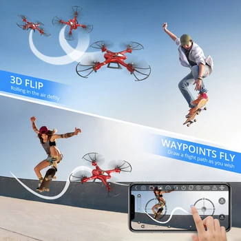 Šventosios Akmens HS200 FPV Drone su Kamera 720P HD Vaizdo RC Wifi Quadcopter su Balso & App Kontrolės, Aukščio Laikyti, 3D Flip yra