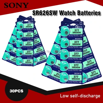 30Pcs SONY 1.55 V AG4 377A 377 LR66 LR626 SR626SW SR66 AG4 AG 4 Mygtukas Baterijų Žiūrėti Žaislai Nuotolinio Ląstelių Monetos Baterija