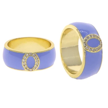 Asmenybės Inital žiedai 26 Abėcėlės nustato piršto žiedą, moterims, aukso spalvos moterų mados purple 