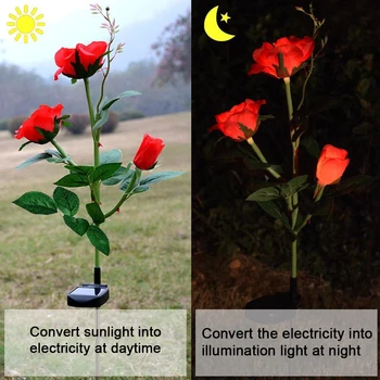 4PCS LED Saulės Rose Garden Lempos Lauko LED Saulės Šviesos RGB Spalvų Lelijos Sodų Gėlių Lempa Saulės Energijos Kieme ant Vejos ir Kelio Šviesos