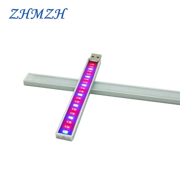 ZHMZH Nešiojamų Patogus LED Full spectrum Augalų Augimo Lempa LED Augalų Auginimo Lempos USB Raudona Mėlyna Hydroponic Augti Šviesos