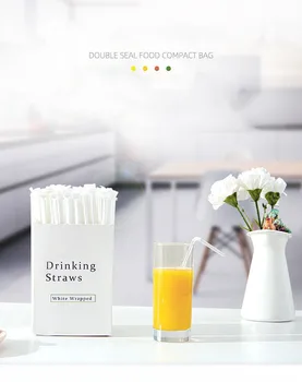 Vienkartiniai skaidrus gėrimas, šiaudų plastikiniai namų apyvokos nepriklausomų pakuotės gėrimų šiaudeliai