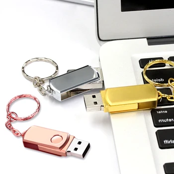 Pen Ratai Metalo USB Flash Drive128GB 256 GB Raktų Žiedas USB Stick Pendrive Memory Stick 16GB 32GB 64GB 8 GB Flash Diskas Usb 2.0 U Disko