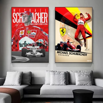 Michaelis Schumacheris, Mercedes Amg F1 Plakatai, Drobė Spausdinti Šiaurės Šalių Sienos Meno Nuotrauką Kambarį Namo Apdaila Frameless
