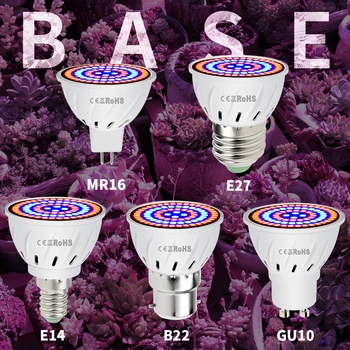 E27 viso Spektro LED Phytolampy GU10 Augalų, Gėlių Sėklos Lempa LED Augti Lemputės 220V Hydroponics Lampara E14 MR16 Bombilla B22