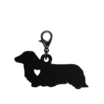 Takso Juodas šuo su Key chain 11mm omarų užsegimas piešimo poveikis bižuterijos Keychains aksesuarai moterims