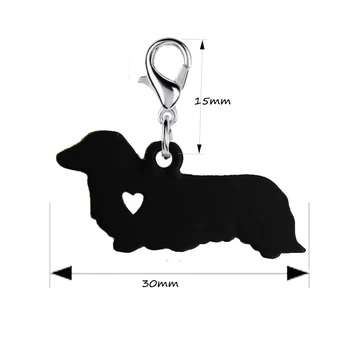 Takso Juodas šuo su Key chain 11mm omarų užsegimas piešimo poveikis bižuterijos Keychains aksesuarai moterims