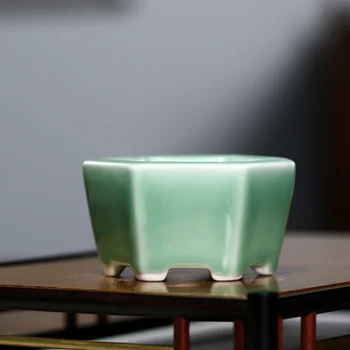 Raundas Kinijos Zisha Keramikos Vazonas Turėtojas Sultingi Sodo Vazonas, Biuro Stalo Apdailos Amatų Namų, Sodo Vazonas