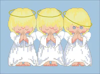 Į melstis little angel kryželiu rinkinys paketo 18ct 14ct 11ct šviesiai mėlynos spalvos medvilninių siūlų siuvinėjimui 