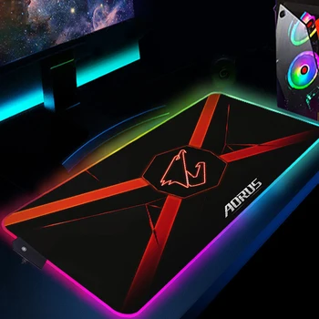 Aorus Logotipas Žaidėjas Klaviatūros, Pelės Mygtukai RGB Žaidimų Priedai Kilimėlis LED Žėrintis Stalo, Mat Anime Kilimėlis Xxl Kompiuterio Mausepad 900X400