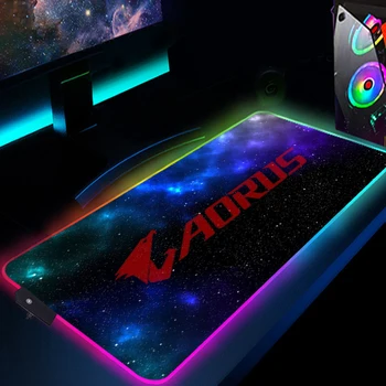 Aorus Logotipas Žaidėjas Klaviatūros, Pelės Mygtukai RGB Žaidimų Priedai Kilimėlis LED Žėrintis Stalo, Mat Anime Kilimėlis Xxl Kompiuterio Mausepad 900X400